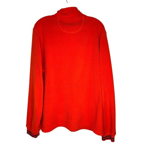 G.H. Bass & Co. Men's Orange Fleece 1/4 Zip Pullover Sweater Size L - Picture 2 of 7